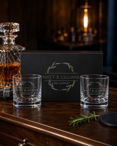 Mockup of the mbRCSET engraved magnetic gift box set personalized with design N8.