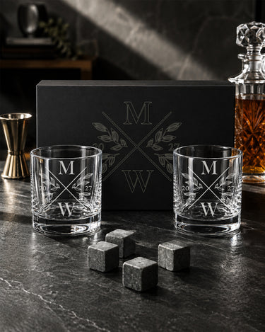Mockup of the mbRCSET engraved magnetic gift box set personalized with design N12.