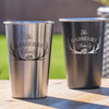 Stainless Steel Pint Engraved with Family Name - Design: FM7
