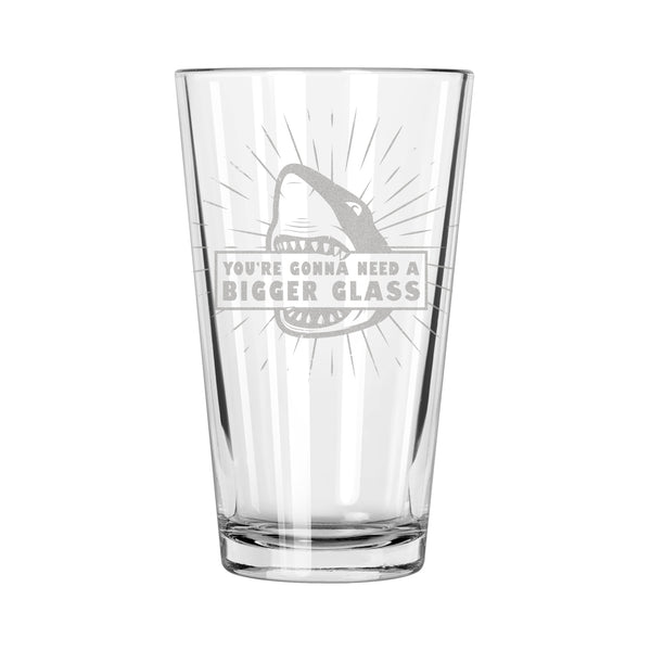 Jaws Etched Beer Glass, Design: JAWS
