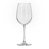 Etched Fancy Initial Wine Glass, Design: K6