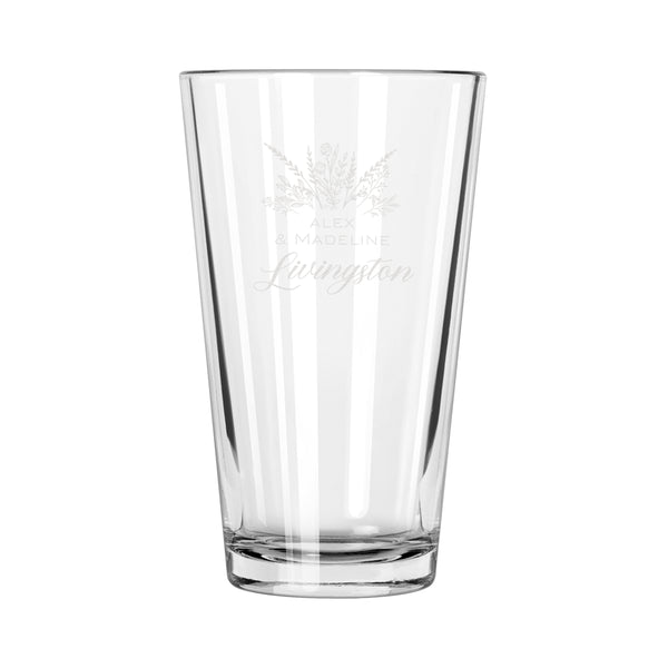 Personalized Wedding Pint Glass, Design: L8