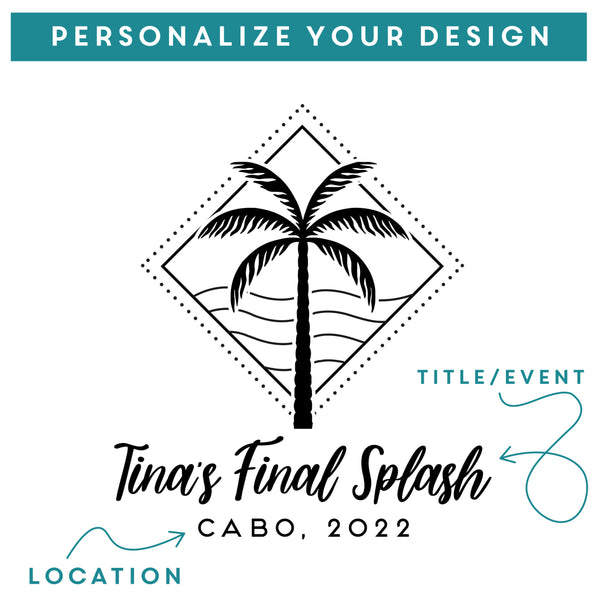 Family Vacation Palm Tree Personalized Wine Tumblers, Design: OD2