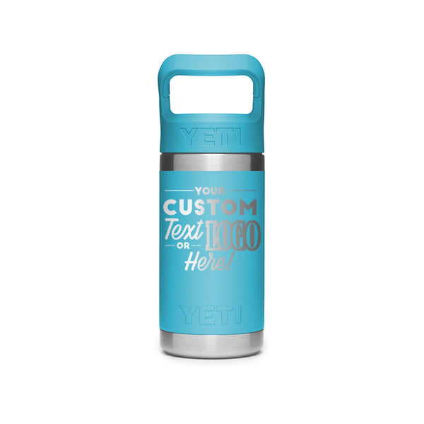 YETI Rambler Jr 12 Oz Bottle Blue Insulated Thermos New Girl Stickers