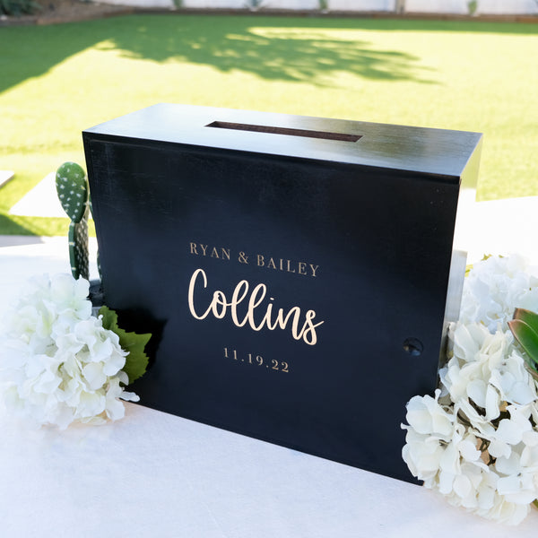 Modern Wedding Card Box, Design: L7 - Everything Etched