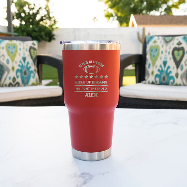 30oz Turf Football Tumbler – Imperfectly Perfect Crafts