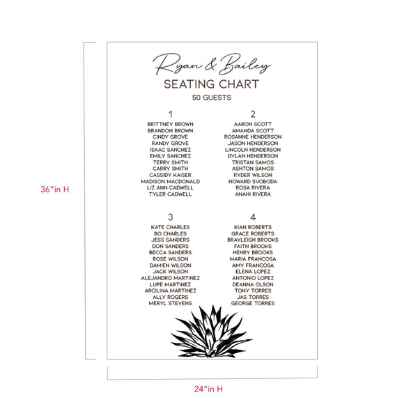Desert Wedding Acrylic Seating Chart, Design: DESERTSEAT