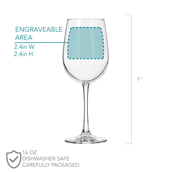 Etched White Wine Glasses Couple - Design: N2