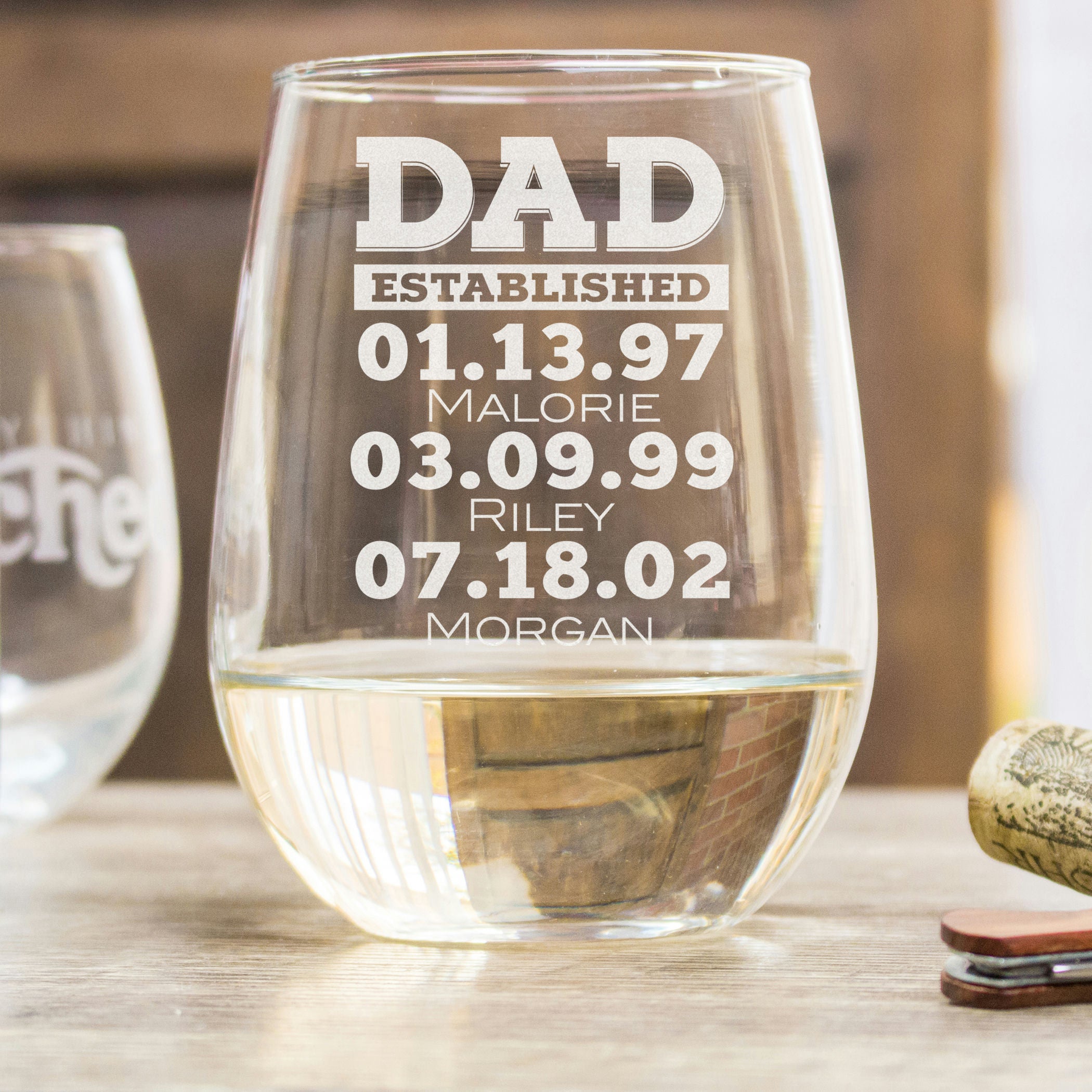 Father's  Stemless Wine Glass, Design: DADEST