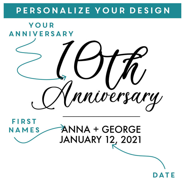 Personalized Anniversary Wine Set for a Couple, Design: A1