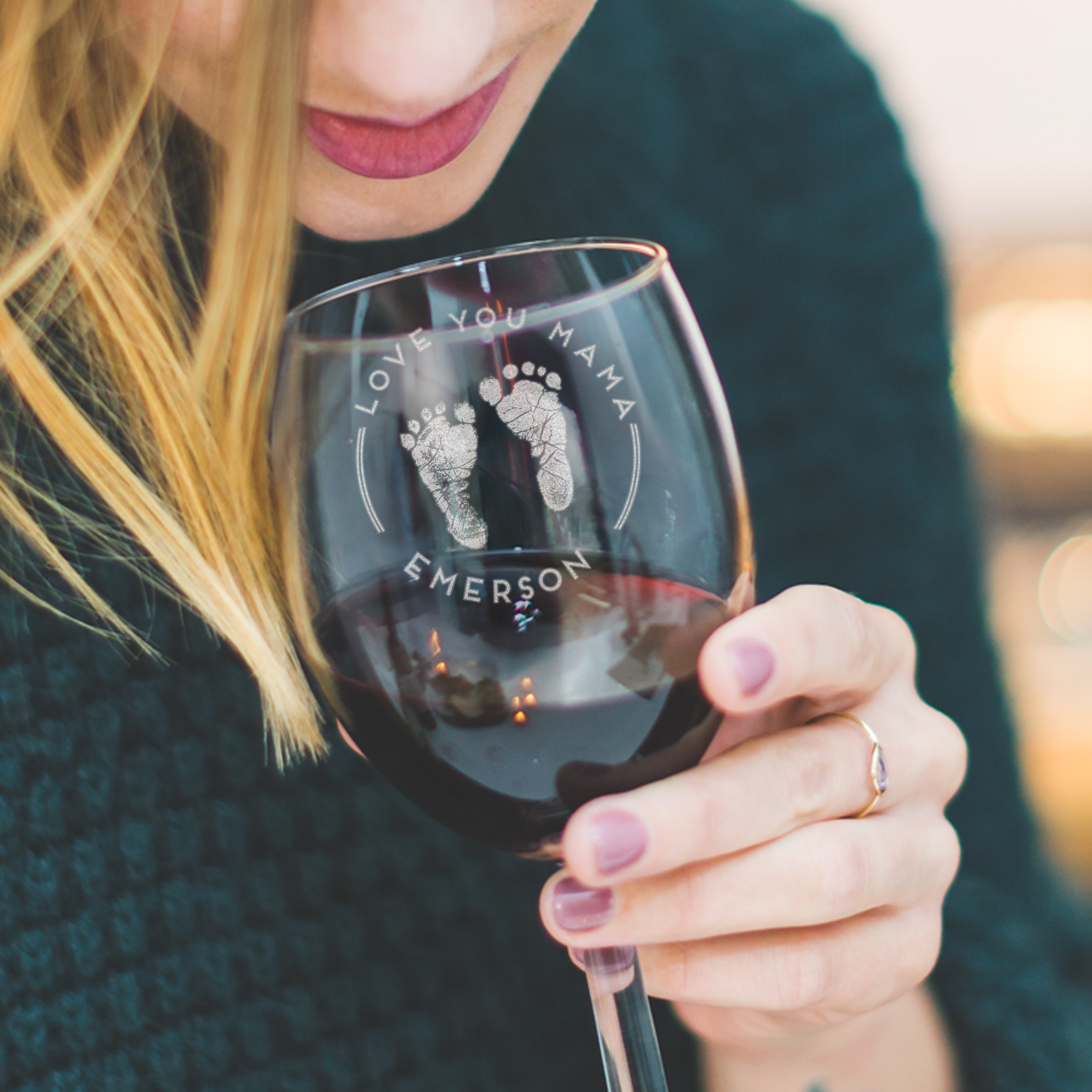 Baby Footprint Wine Glass, Design: BB3