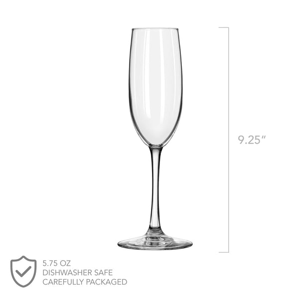Minimalist Personalized Champagne Flute Set, Design: N9