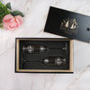 Personalized Mountain-Themed Wedding Champagne Gift Set, Design: WOODS2