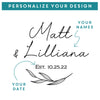 Minimalist Personalized Champagne Flute Set, Design: N9