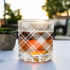 Personalized Holiday Plaid Whiskey Glass, Design: PLAID
