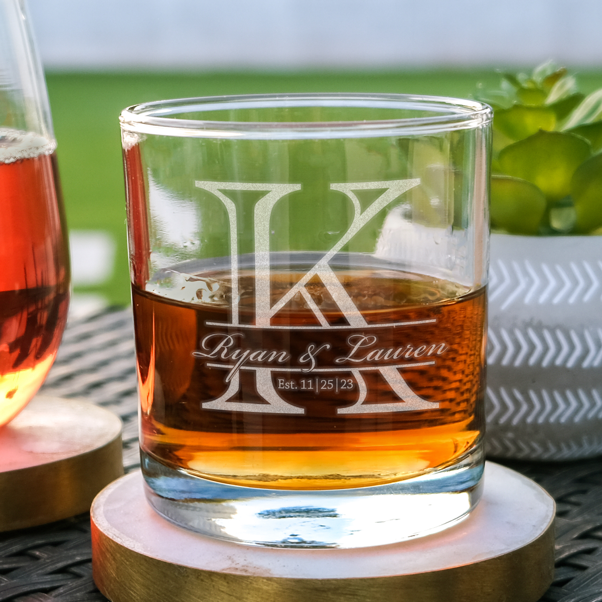 Etched discount whiskey glasses