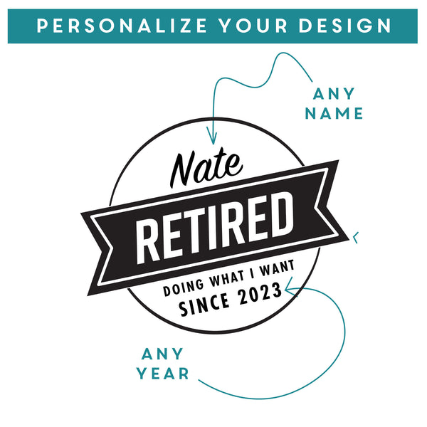 Personalized Whiskey Gift Set for Retiree, Design: RETIREDSET