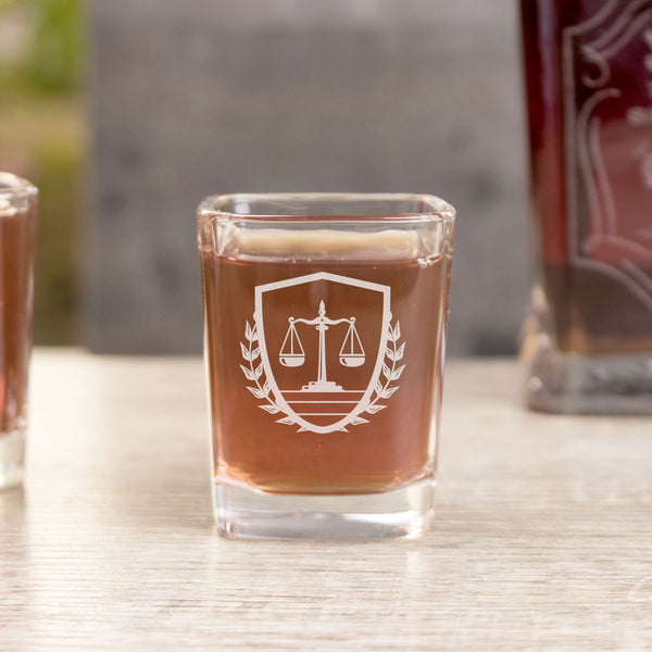 Justice Scales Lawyer Shot Glass - Design: LAW1