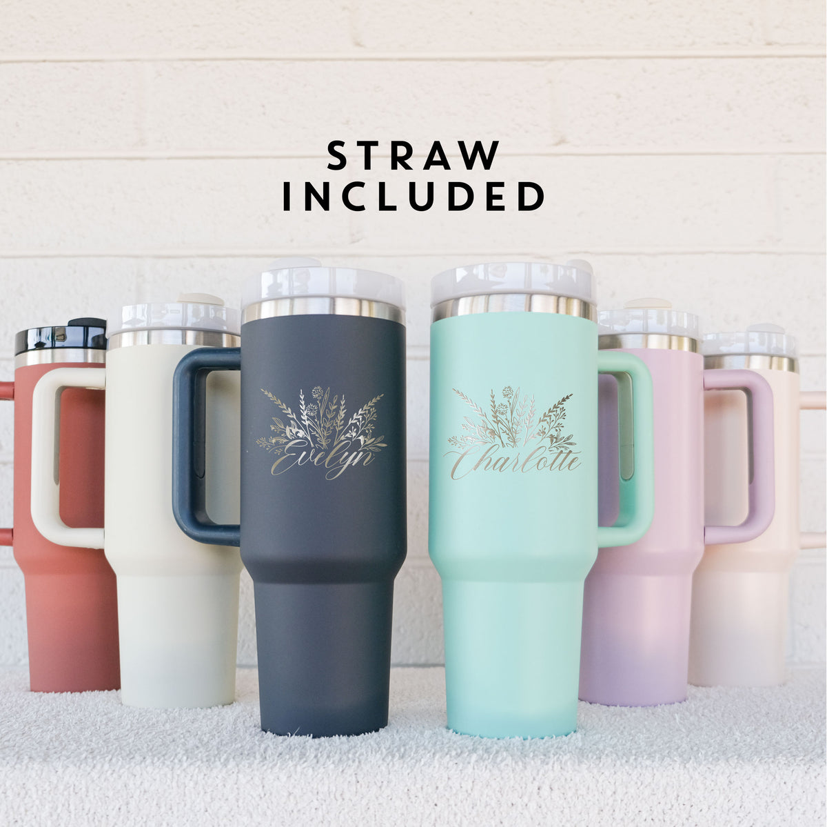 Personalized Tumbler with Handle, Coffee Water Travel Mug