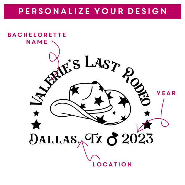 Personalized Last Rodeo Bachelorette Party Tumbler, Design: WG8