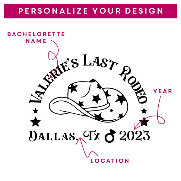 Personalized Bachelorette Cowgirl Party Flask, Design: WG8