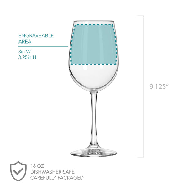 Desert Lights Personalized Wine Glass, Design: CACTUS3