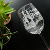 Personalized desert-themed etched 16oz wine glass with cactus design.