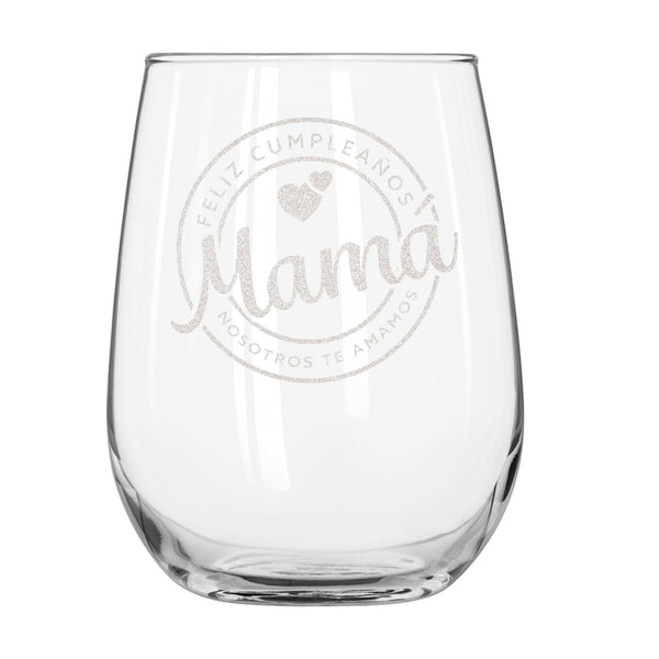 Personalized Feliz Cumpleanos Wine Glass, Design: BDAY7