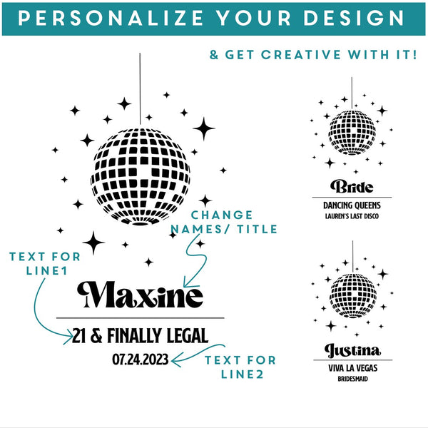 Personalized Disco Ball Tumbler with Lid and Straw, Design: B4
