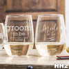 2 Stemless White Wine Glass Set - Design: HH2