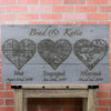Personalized wood wall art 30x16 is customized with your unique information.