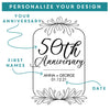 Custom Anniversary Champagne Flutes - Design: A1