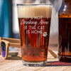 Etched Drinking With Cat Pint Glass - Design: ALONECAT