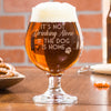 Etched Drinking Dog Belgian Beer Glass - Design: ALONEDOG