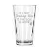 Etched Drinking With Dogs Pint Glass - Design: ALONEDOG