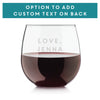 Etched Stemless Red Wine Glasses Swipe Right - Design: SWIPE