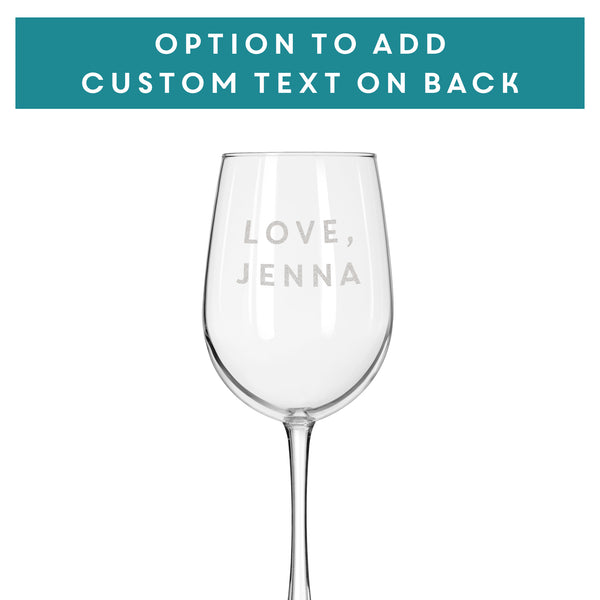 Etched White Wine Glasses - Design: FIANCEE