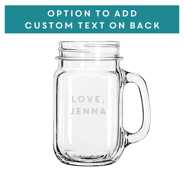 Personalized Mason Jar Glass for Step Parent, Design: STEP