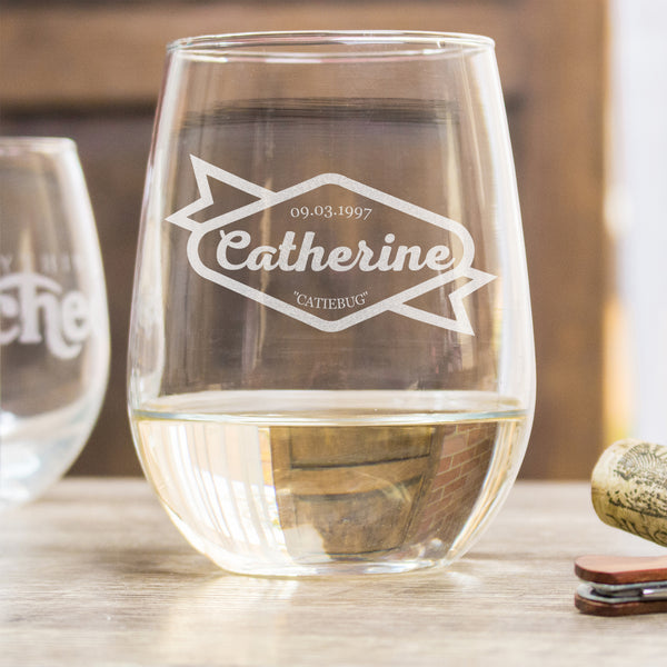 Stemless White Wine Glass - Design: B2