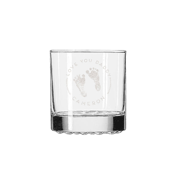 Custom Baby Footprint Whiskey Glass, Design: BB3