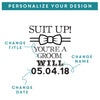 Etched Pint Glass Suit Up Groomsmen Gift - Design: BG1
