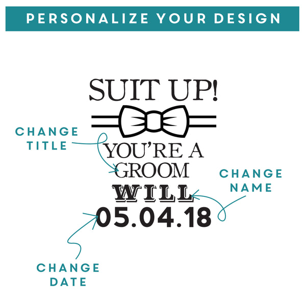 Etched Pint Glass Suit Up Groomsmen Gift - Design: BG1