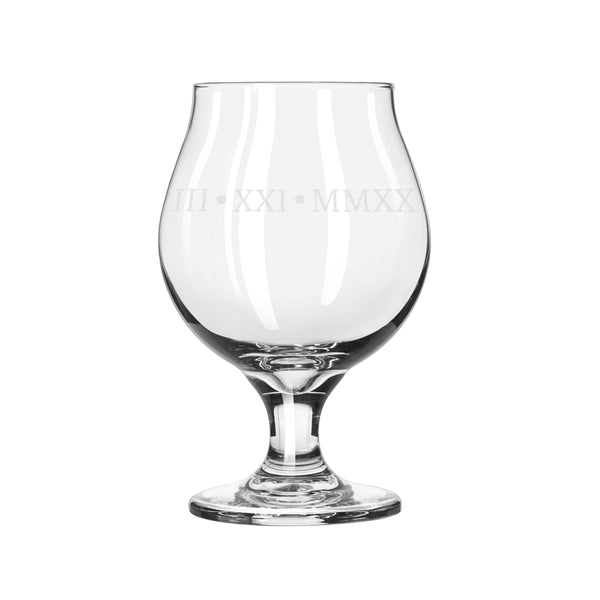 Personalized Roman Numerals Belgian Glass, Design: NUMERALS