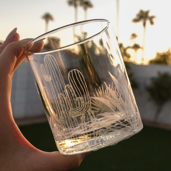 Cactus Wrap Around Whiskey Glasses - Design: CACTUS