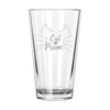 Etched Cat Mom Pint Glass - Design: CATMOM