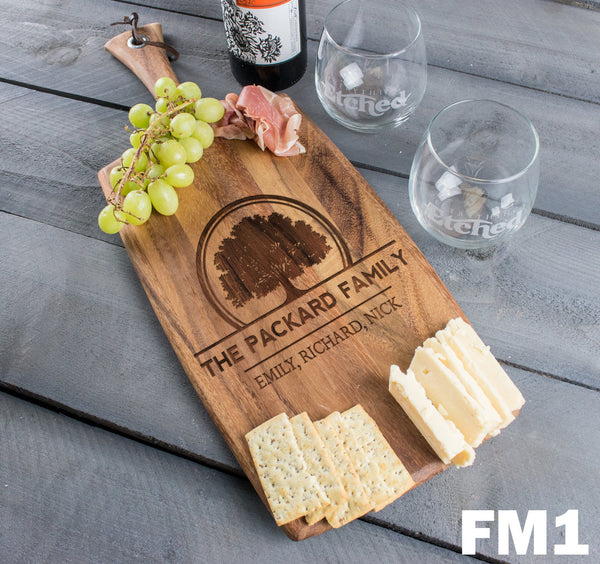 Personalized Cheese Board Rectangle Family Tree - Design: FM1
