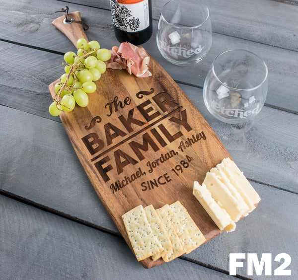 Personalized Cheese Board Rectangle Family - Design: FM2