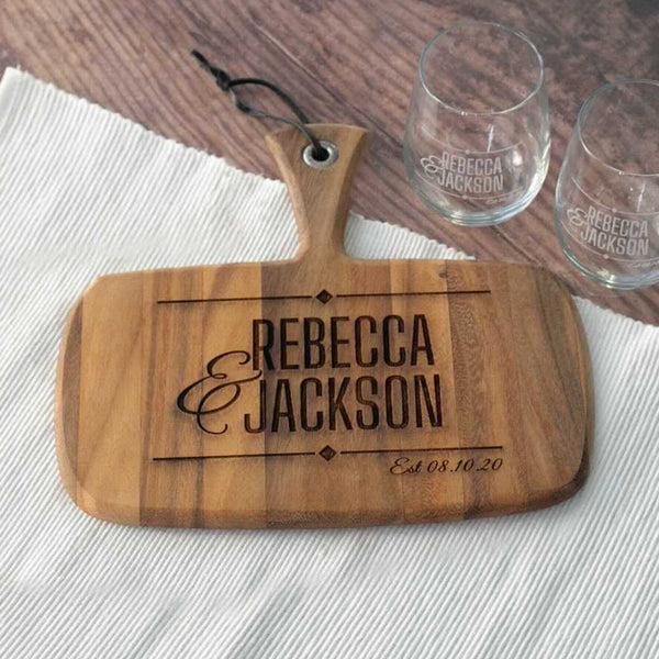 Personalized Wine & Cheese Gift Set - Design: N2