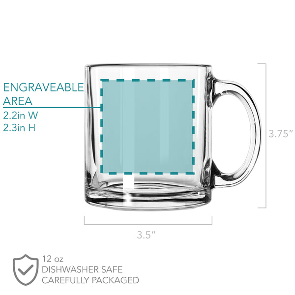 Glass Coffee Mug First Father's Day 2024 - Design: FD1