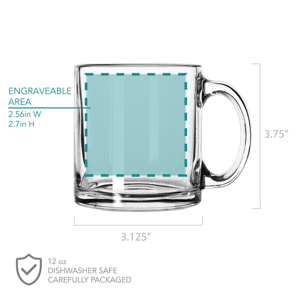 Personalized Initial Glass Coffee Mug, Design: K5